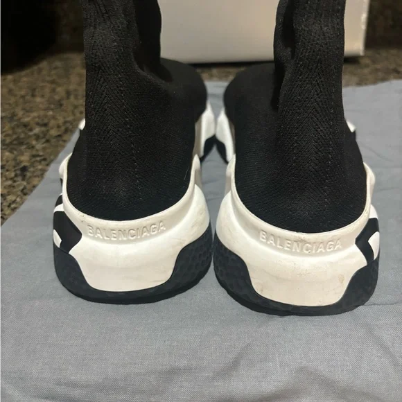 Balenciaga Black Knit Sock Sneakers - Picture 6 of 8